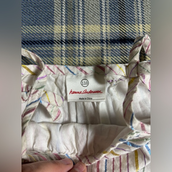 Hanna Anderson Metallic Rainbow Stripe Dress Size 5 - Picture 4 of 8